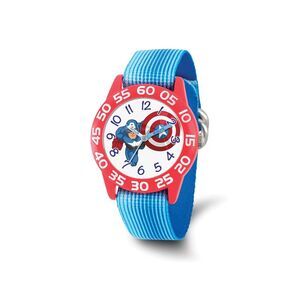 Marvel Boys Captain America Stretch Band Time Teacher Watch